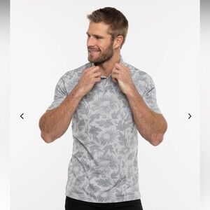 Travis Mathew I Can Explain Grey Floral Pattern Polo